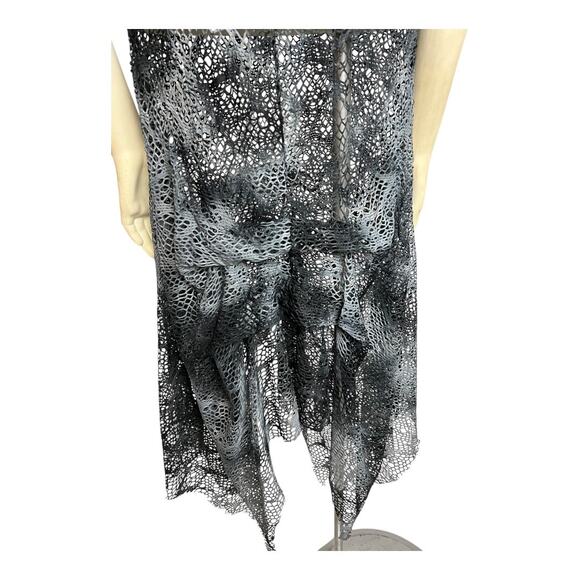Sleeveless Mesh Hi-Low Dress Gray Women's Size S Goth Whimsigoth Witchcore Net - Picture 10 of 12